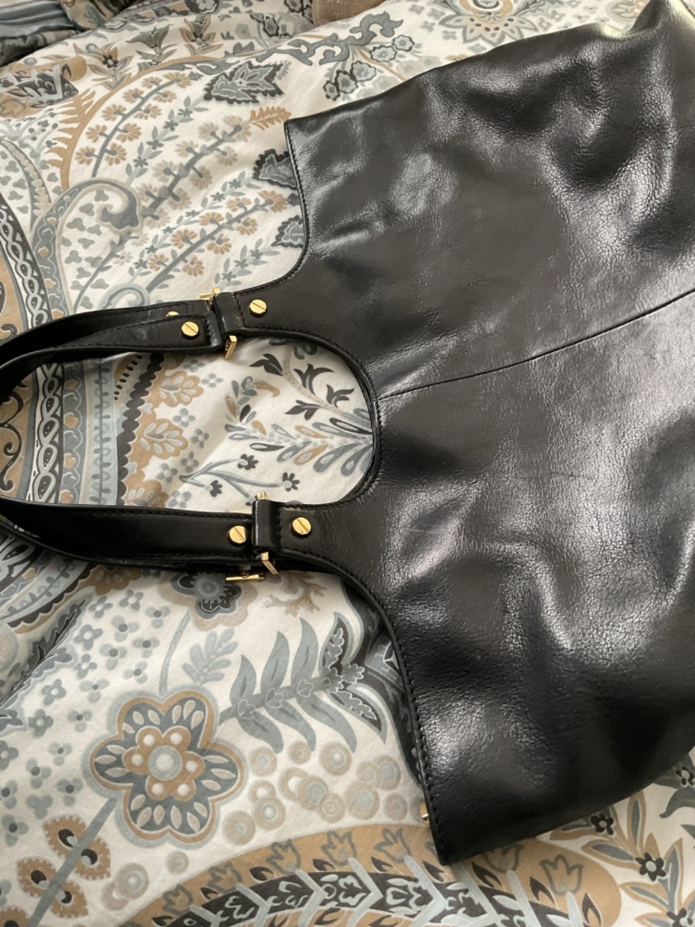 Tory Burch Black Leather tote-Make an offer!!! - Picture 2 of 5